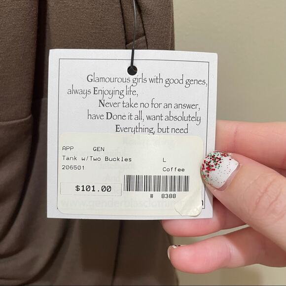 Gender Bias Tank with Two Buckles Coffee Brown Size Large - Picture 6 of 8